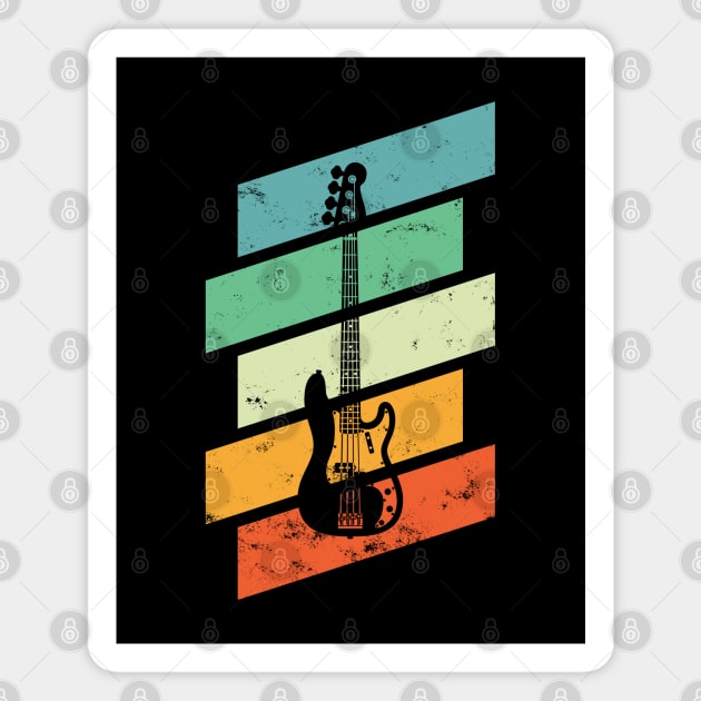 Vintage Style P-Style Bass Guitar Retro Colors Magnet by nightsworthy